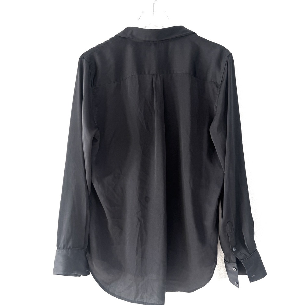 Equipment Femme | Black Button Front Career Workwear Blouse Top - Picture 3 of 3
